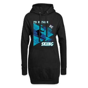 I'd Rather Ski - Ski Wintersportler Skifahrer - Hoodie-Kleid - Schwarz - Vorne