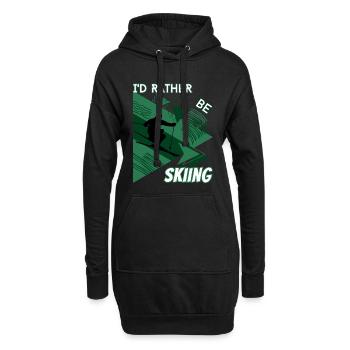 I'd Rather Ski - Ski Winter Sports Skier - Hoodie Dress - black - Front