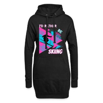 I'd Rather Ski - Ski Wintersportler Skifahrer - Hoodie-Kleid - Schwarz - Vorne
