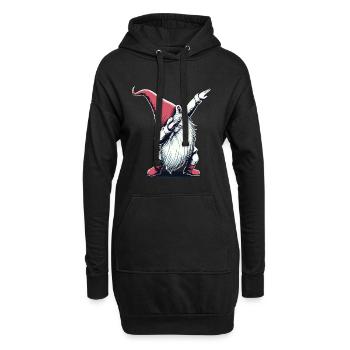 Dabbing Gnome Dab Père Noël - Sweat-shirt à capuche long Femme - noir - Devant