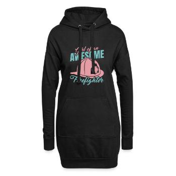 Fille d’un grand pompier - Sweat-shirt à capuche long Femme - noir - Devant