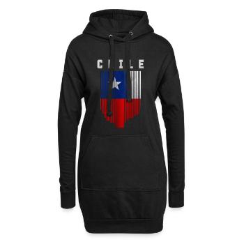 Flagge von Chile - Hoodie-Kleid - Schwarz - Vorne