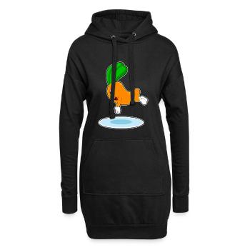 Karotte Schwimmen Wassersprung Sommer - Hoodie-Kleid - Schwarz - Vorne