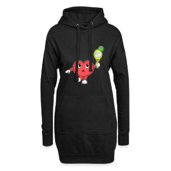 Raquettes de tennis Heart - Sweat-shirt à capuche long Femme - noir - Devant