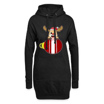 Bal de Noël des rennes - Sweat-shirt à capuche long Femme - noir - Devant