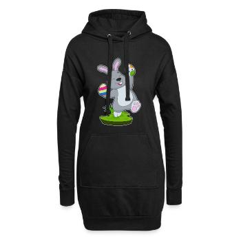 Oeufs de Pâques de Pâques lapin - Sweat-shirt à capuche long Femme - noir - Devant