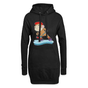 Affe Eishockey Eishockeyschläger - Sweat-shirt à capuche long Femme - noir - Devant