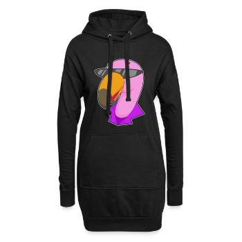 Flamingo Sonnenbrille - Hoodie-Kleid - Schwarz - Vorne