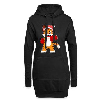 Tiger Weihnachten Boxen - Hoodie-Kleid - Schwarz - Vorne