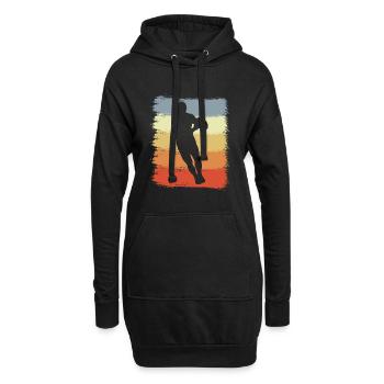 Rugbyspieler Vintage Look - Hoodie-Kleid - Schwarz - Vorne