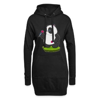 Fléchette Panda Dartpfeil - Sweat-shirt à capuche long Femme - noir - Devant
