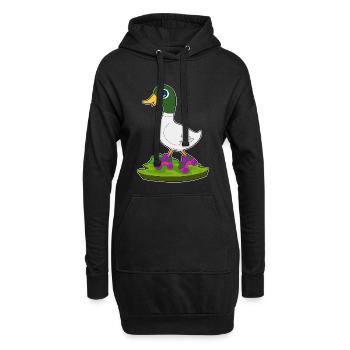 Ente Rollschuhfahren Rollschuhe - Hoodie-Kleid - Schwarz - Vorne