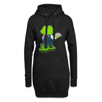 Cuisinier grenouille servant la cuisine de cloches - Sweat-shirt à capuche long Femme - noir - Devant