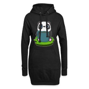Panda Kaffee Becher - Hoodie-Kleid - Schwarz - Vorne