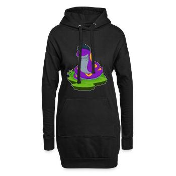 Chapeau de serpent - Sweat-shirt à capuche long Femme - noir - Devant