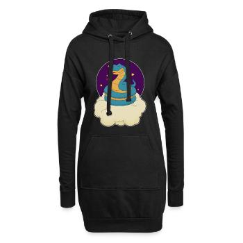 Schlange Wolken - Hoodie-Kleid - Schwarz - Vorne