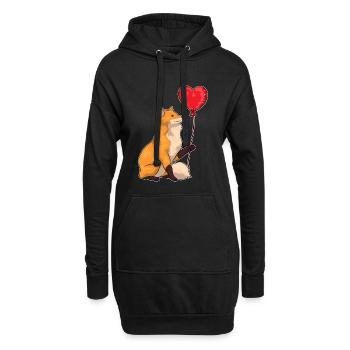 Ballon Renard - Sweat-shirt à capuche long Femme - noir - Devant