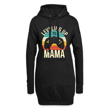 Aufleveln zur Mama Funny Gamer Mom - Hoodie-Kleid - Schwarz - Vorne
