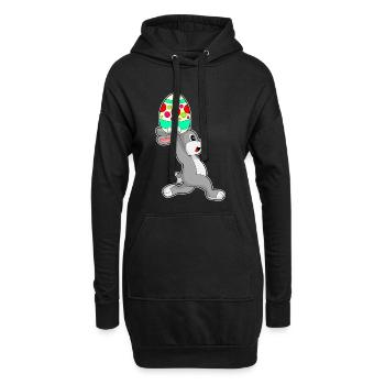 Jogging de Pâques avec un lapin - Sweat-shirt à capuche long Femme - noir - Devant