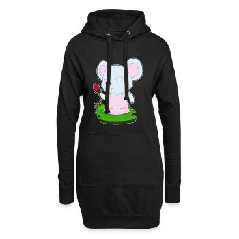 Mouse Rose - Sweat-shirt à capuche long Femme - noir - Devant