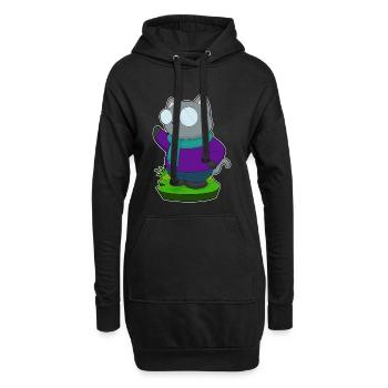 Écharpe d’hiver pour chat - Sweat-shirt à capuche long Femme - noir - Devant