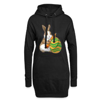 Coloriage de Pâques de Bunny - Sweat-shirt à capuche long Femme - noir - Devant