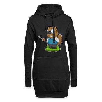 École du professeur de castor pointant des bâtons - Sweat-shirt à capuche long Femme - noir - Devant