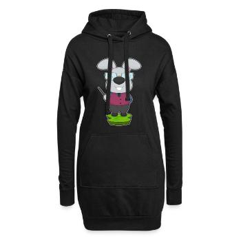 École du professeur de lapins pointant des bâtons - Sweat-shirt à capuche long Femme - noir - Devant