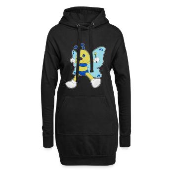 Baguette de sorcier papillon - Sweat-shirt à capuche long Femme - noir - Devant