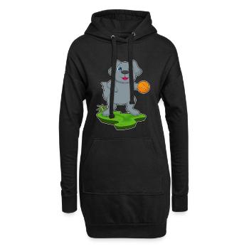 Hund Basketballspieler Basketball Sport - Hoodie-Kleid - Schwarz - Vorne