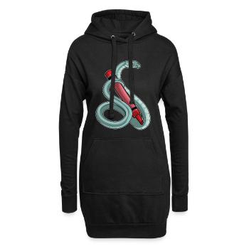 Schlange Schüler Wachsmalstift Schule - Hoodie-Kleid - Schwarz - Vorne