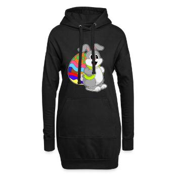 École de Pâques Bunny - Sweat-shirt à capuche long Femme - noir - Devant