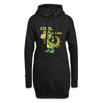 Dinosaurier 2 Geburtstag Dino 2 Jahre Spruch - Hoodie-Kleid - Schwarz - Vorne