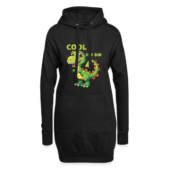 Dinosaurier 4 Kindergeburtstag Dino 4 Jahre Spruch - Hoodie-Kleid - Schwarz - Vorne