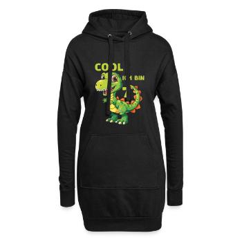 Dinosaurier 7 Geburtstag Dino 7 Jahre Spruch - Hoodie-Kleid - Schwarz - Vorne