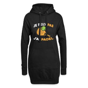 Je peux pas j ai padel - Sweat-shirt à capuche long Femme - noir - Devant
