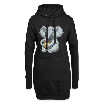 Cacahuètes éléphant - Sweat-shirt à capuche long Femme - noir - Devant