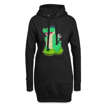 Atelier de Mécanique Crocodile à Clés - Sweat-shirt à capuche long Femme - noir - Devant