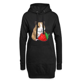 Hamster Fraise - Sweat-shirt à capuche long Femme - noir - Devant
