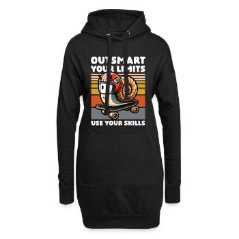 Skate Snail – Des compétences au lieu de limites - Sweat-shirt à capuche long Femme - noir - Devant