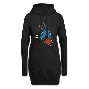 Kleiner Snowboarder - Hoodie-Kleid - Schwarz - Vorne