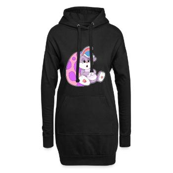 Bunny Easter Relax - Sweat-shirt à capuche long Femme - noir - Devant