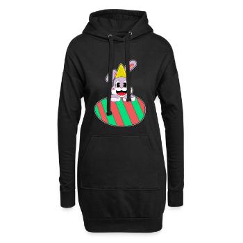 Anniversaire de Pâques de Bunny - Sweat-shirt à capuche long Femme - noir - Devant