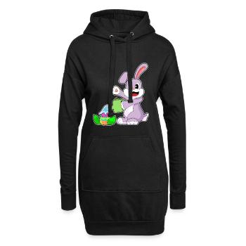 Jardin de Pâques Bunny - Sweat-shirt à capuche long Femme - noir - Devant