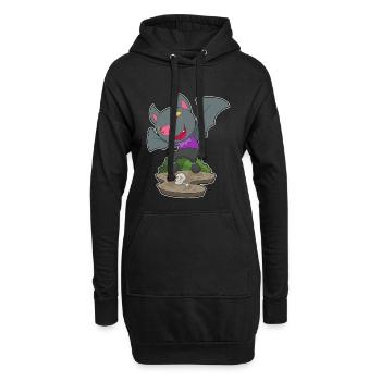 Chauve-souris Halloween crâne - Sweat-shirt à capuche long Femme - noir - Devant