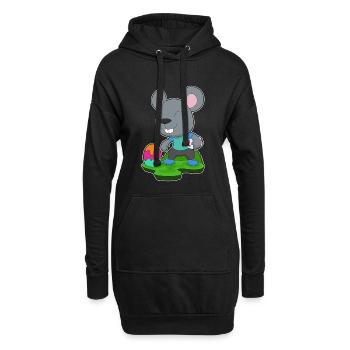 Mouse Easter Easter Egg - Hoodie Dress - black - Front