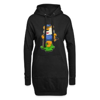Tiger Baseball Baseballschläger - Hoodie-Kleid - Schwarz - Vorne