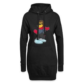 Löwe Snowboarder Snowboard - Hoodie Dress - black - Front
