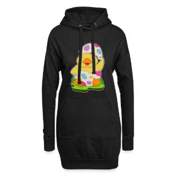 Oeuf de Pâques de Pâques canard - Sweat-shirt à capuche long Femme - noir - Devant