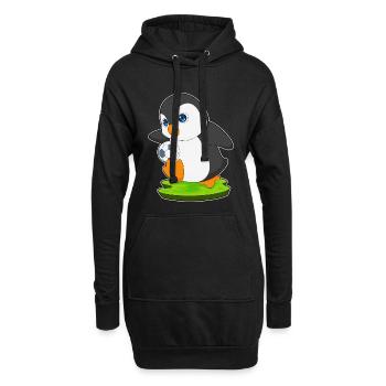 Pinguin Fußballspieler Fußball - Hoodie-Kleid - Schwarz - Vorne